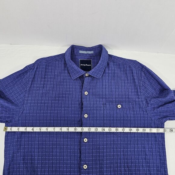 Tommy Bahama Men’s Large Purple Silk Cotton Blend Textured Long Sleeve Shirt - Picture 6 of 8